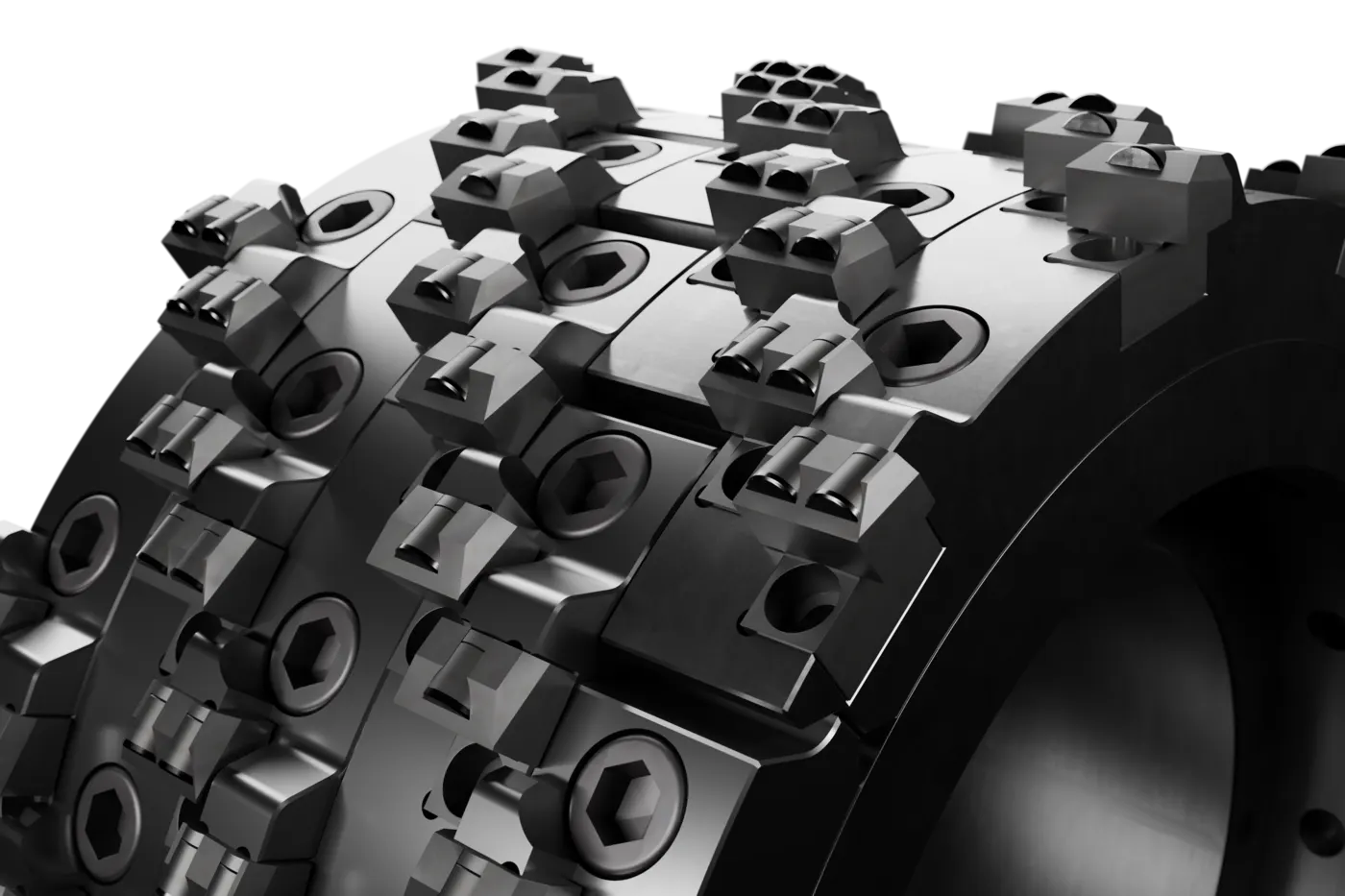 Constellation™ scarifier drum, backlit detail